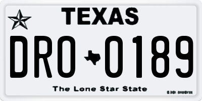 TX license plate DRO0189