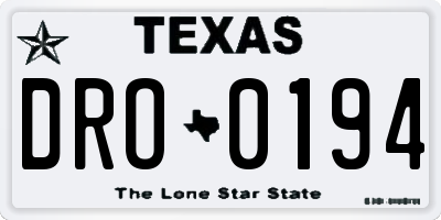 TX license plate DRO0194
