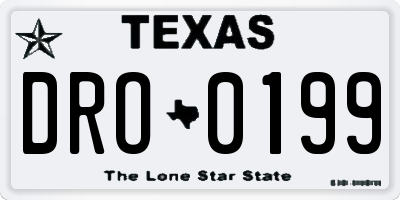 TX license plate DRO0199