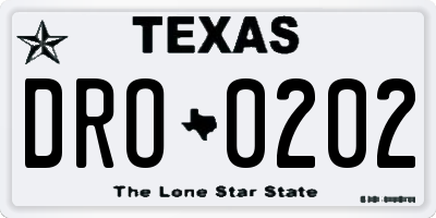 TX license plate DRO0202