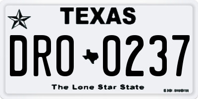 TX license plate DRO0237