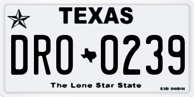 TX license plate DRO0239