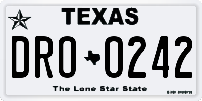 TX license plate DRO0242