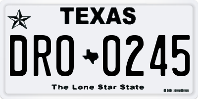 TX license plate DRO0245