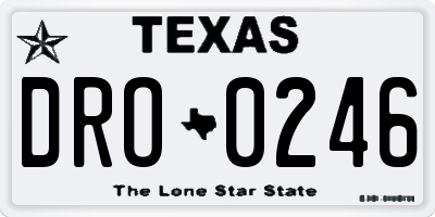 TX license plate DRO0246