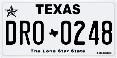 TX license plate DRO0248