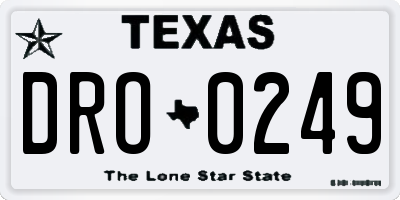 TX license plate DRO0249