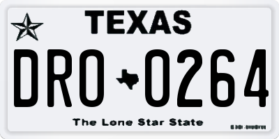 TX license plate DRO0264