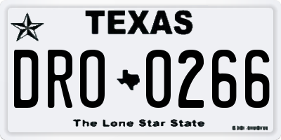 TX license plate DRO0266