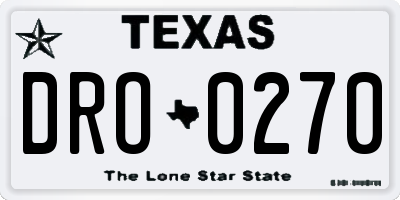 TX license plate DRO0270