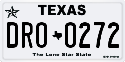 TX license plate DRO0272