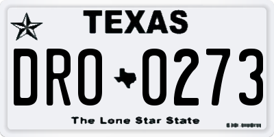 TX license plate DRO0273