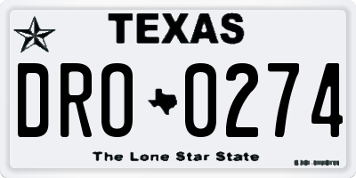 TX license plate DRO0274