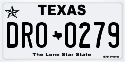 TX license plate DRO0279