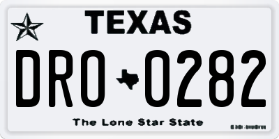 TX license plate DRO0282