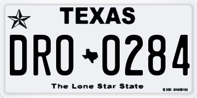 TX license plate DRO0284