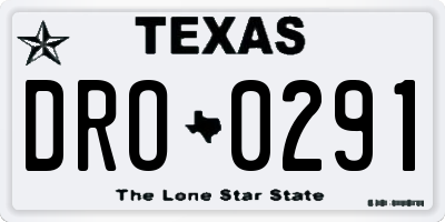 TX license plate DRO0291