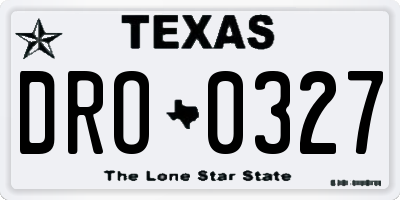 TX license plate DRO0327
