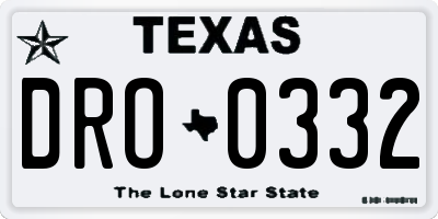 TX license plate DRO0332