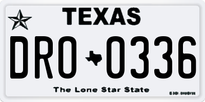 TX license plate DRO0336