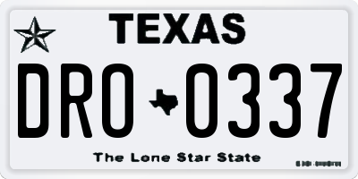 TX license plate DRO0337