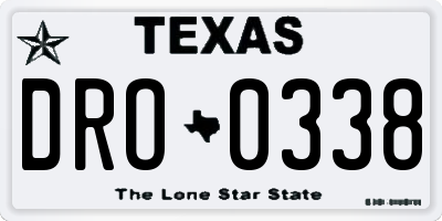 TX license plate DRO0338