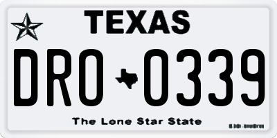 TX license plate DRO0339