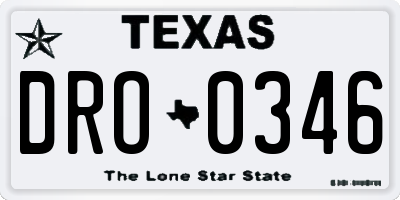 TX license plate DRO0346