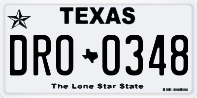 TX license plate DRO0348