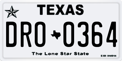 TX license plate DRO0364