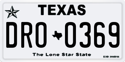 TX license plate DRO0369