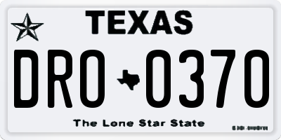 TX license plate DRO0370