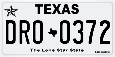 TX license plate DRO0372