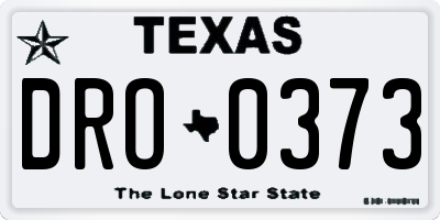 TX license plate DRO0373