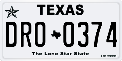 TX license plate DRO0374