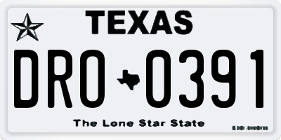TX license plate DRO0391