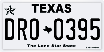 TX license plate DRO0395