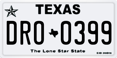TX license plate DRO0399