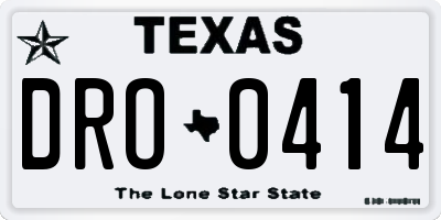 TX license plate DRO0414