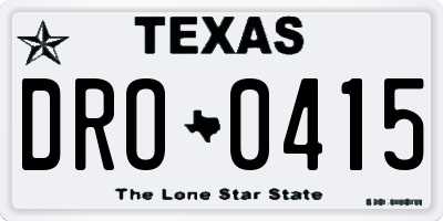 TX license plate DRO0415