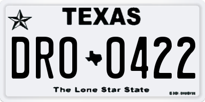 TX license plate DRO0422