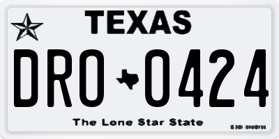TX license plate DRO0424
