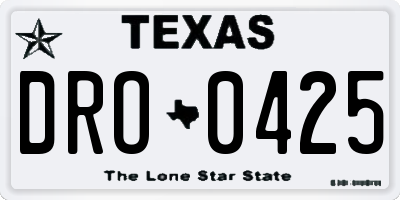TX license plate DRO0425