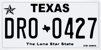TX license plate DRO0427