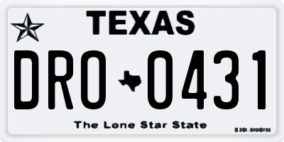 TX license plate DRO0431