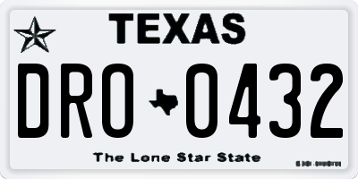 TX license plate DRO0432
