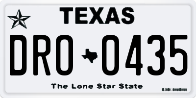 TX license plate DRO0435