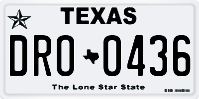 TX license plate DRO0436