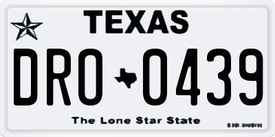 TX license plate DRO0439