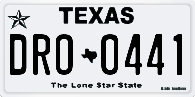 TX license plate DRO0441